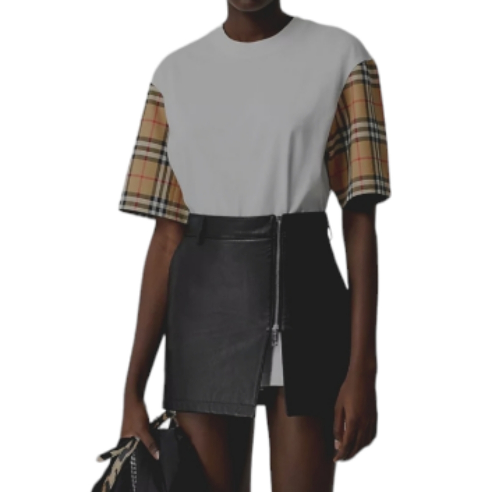 Burberry Serra Vintage Nova Check T-Shirt Size Small White